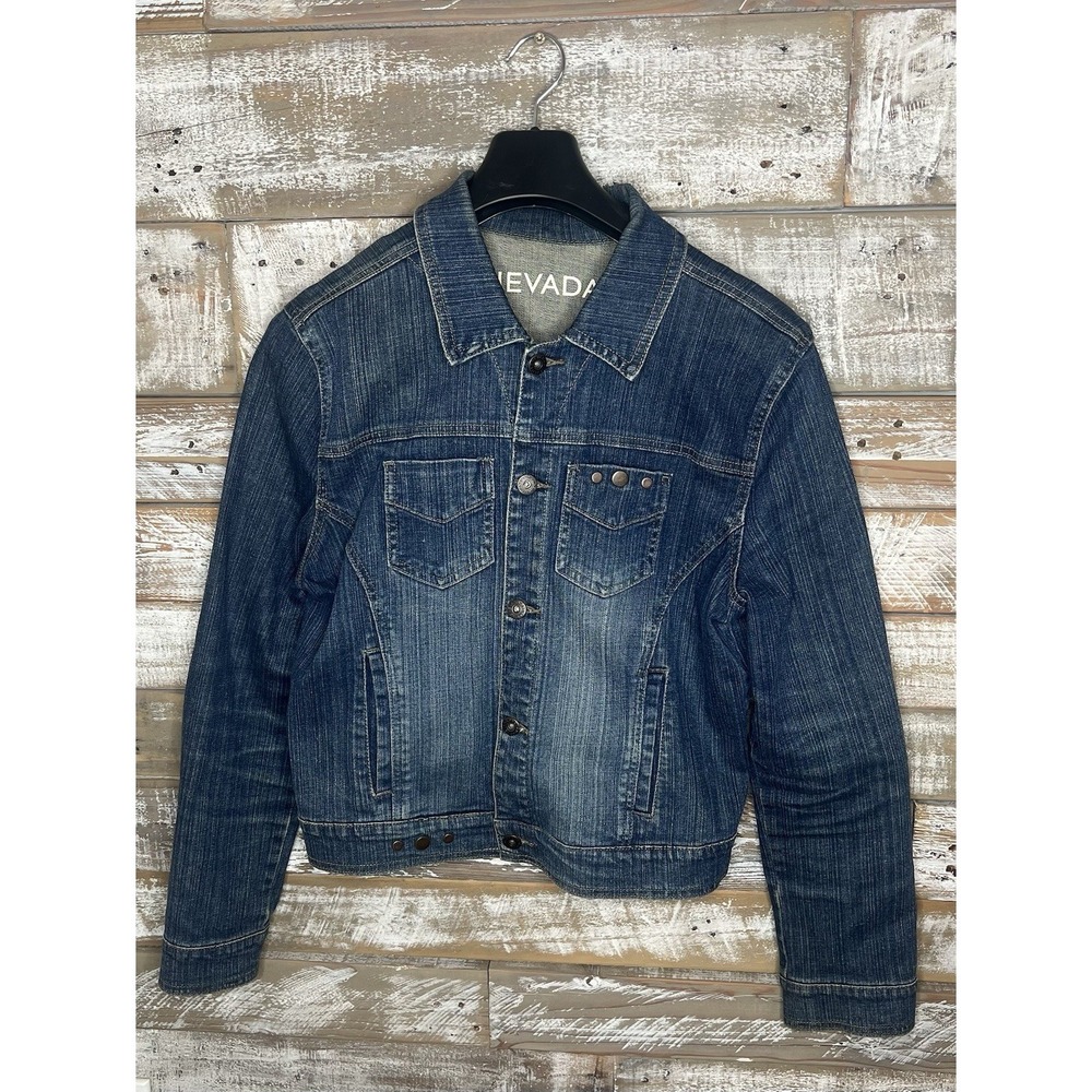 Nevada womens denim jacket button up L